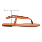 Orange Thong Backstrap Flats
