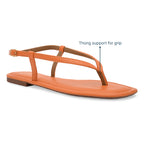 Orange Thong Backstrap Flats