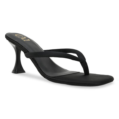 Midnight Satin Thong Heels