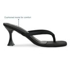 Midnight Satin Thong Heels