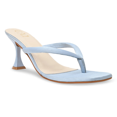 Ocean Satin Thong Heels