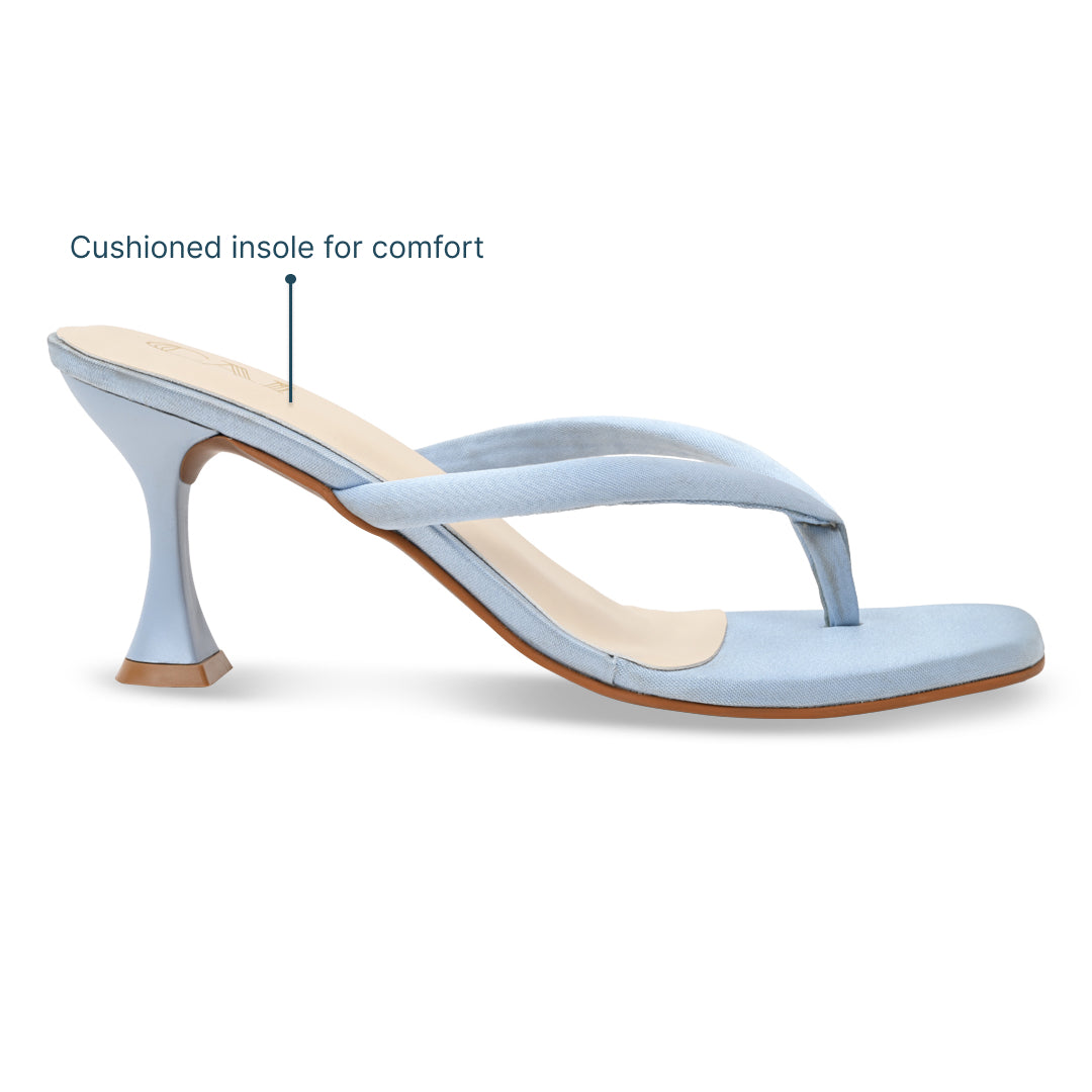 Ocean Satin Thong Heels