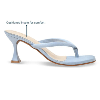 Ocean Satin Thong Heels