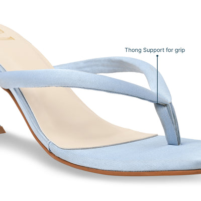 Ocean Satin Thong Heels