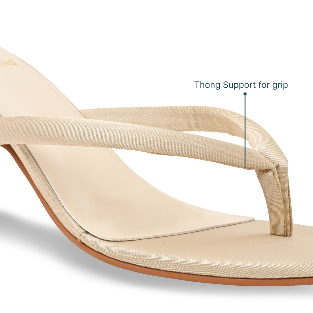 Sunlight Satin Thong Heels