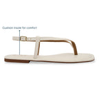 White Thong Backstrap Flats