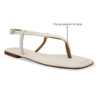 White Thong Backstrap Flats