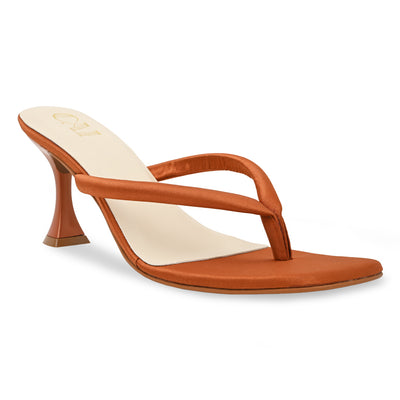 Sunset Satin Thong Heels