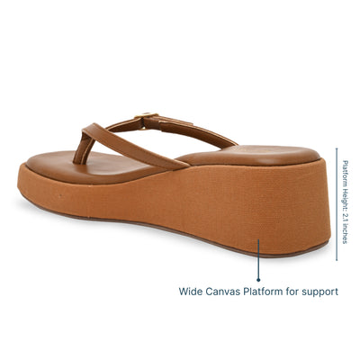Canvas Tan Buckle Platform