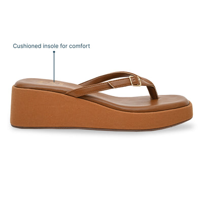 Canvas Tan Buckle Platform