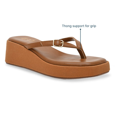 Canvas Tan Buckle Platform