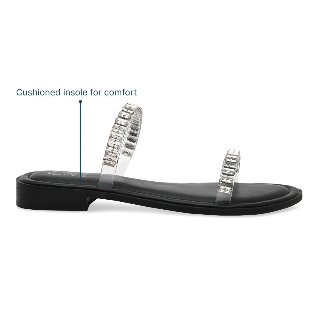 Gem Glow Black Flats