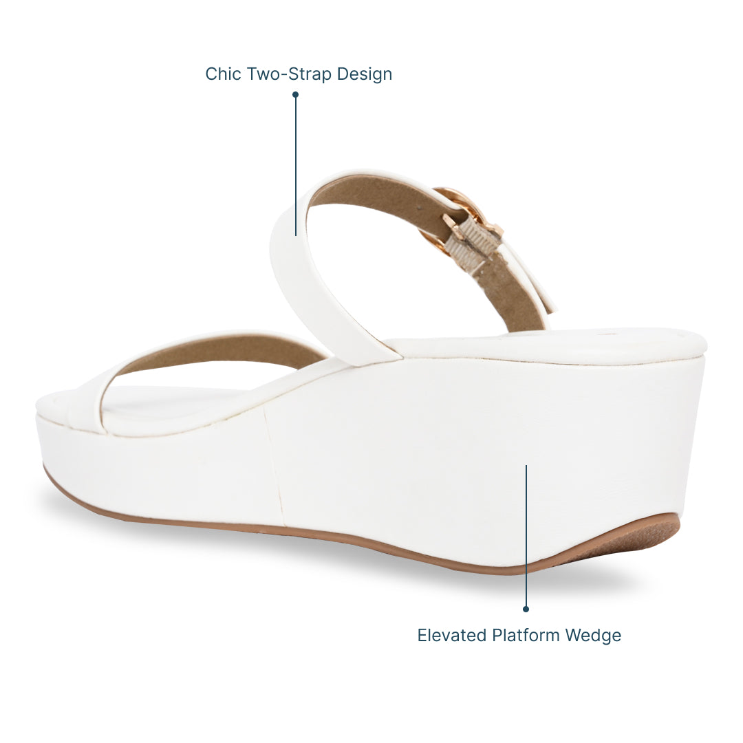 Two strap white platform