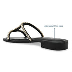 Embellished Double Strap Flat