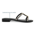 Embellished Double Strap Flat