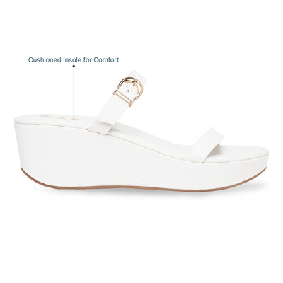 Two strap white platform