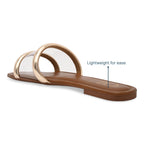 Gold Strap Clear Tan Flats