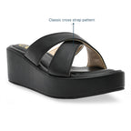 Black Cross Strap Platform