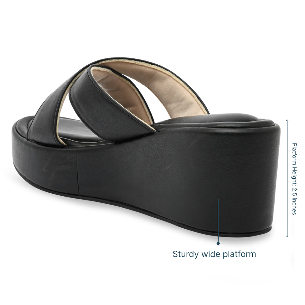Black Cross Strap Platform
