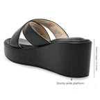 Black Cross Strap Platform