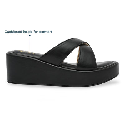 Black Cross Strap Platform