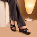 Black Cross Strap Platform