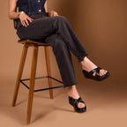 Black Cross Strap Platform