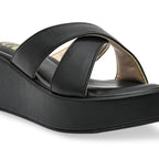 Black Cross Strap Platform