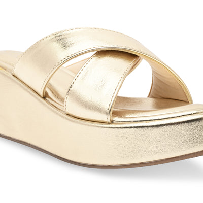 Gold Cross Strap Platform