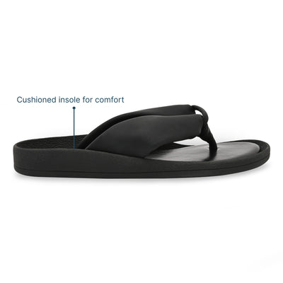 Knotted Thong Black Flat
