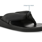 Knotted Thong Black Flat