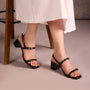 Black Buckled Sandal Heels