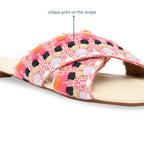 Pink Printed Flats