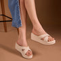 Cream Cross Strap Platform