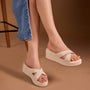 Cream Cross Strap Platform