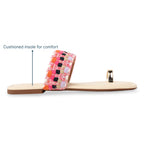 Pink Printed Toe Ring Flats