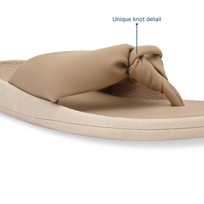 Knotted Thong Beige Flat