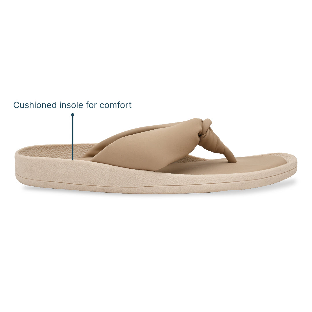 Knotted Thong Beige Flat
