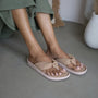 Knotted Thong Beige Flat