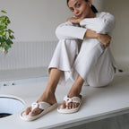 Knotted Thong Cream Flat