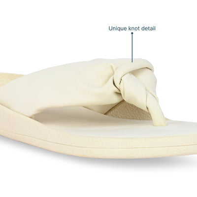 Knotted Thong Cream Flat