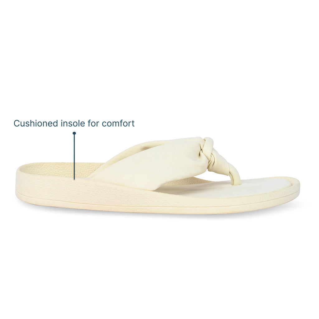 Knotted Thong Cream Flat