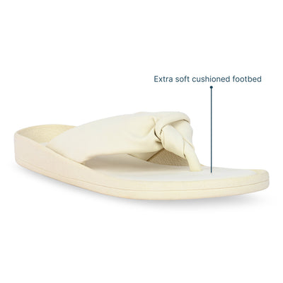 Knotted Thong Cream Flat