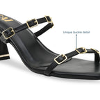 Multi Buckled Black Heels