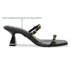 Multi Buckled Black Heels