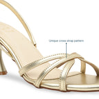 Gold Cross Strap Heel