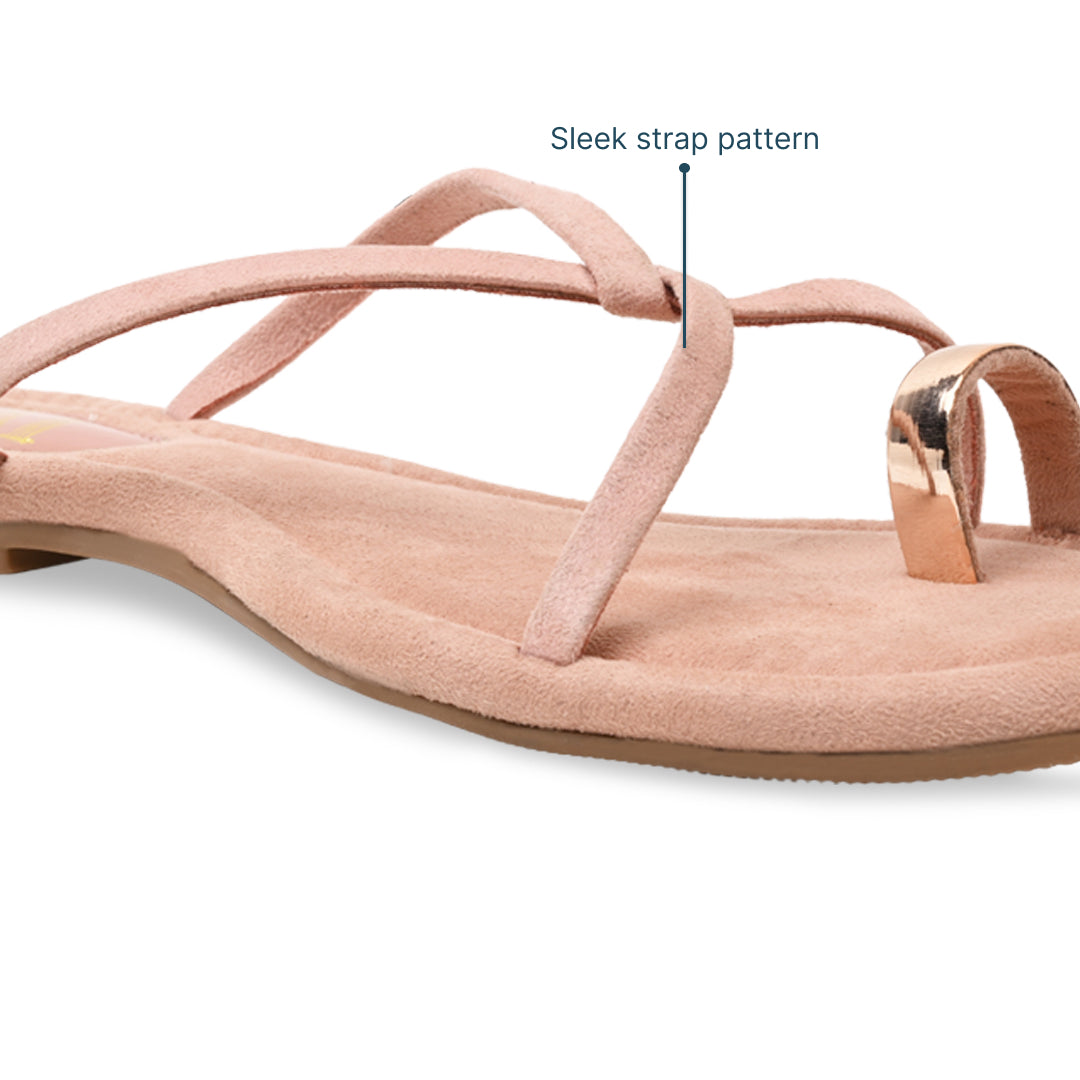Gold Toe Ring Pink Flat