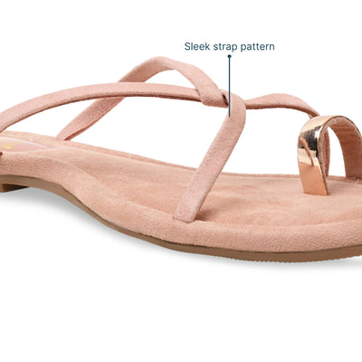 Gold Toe Ring Pink Flat