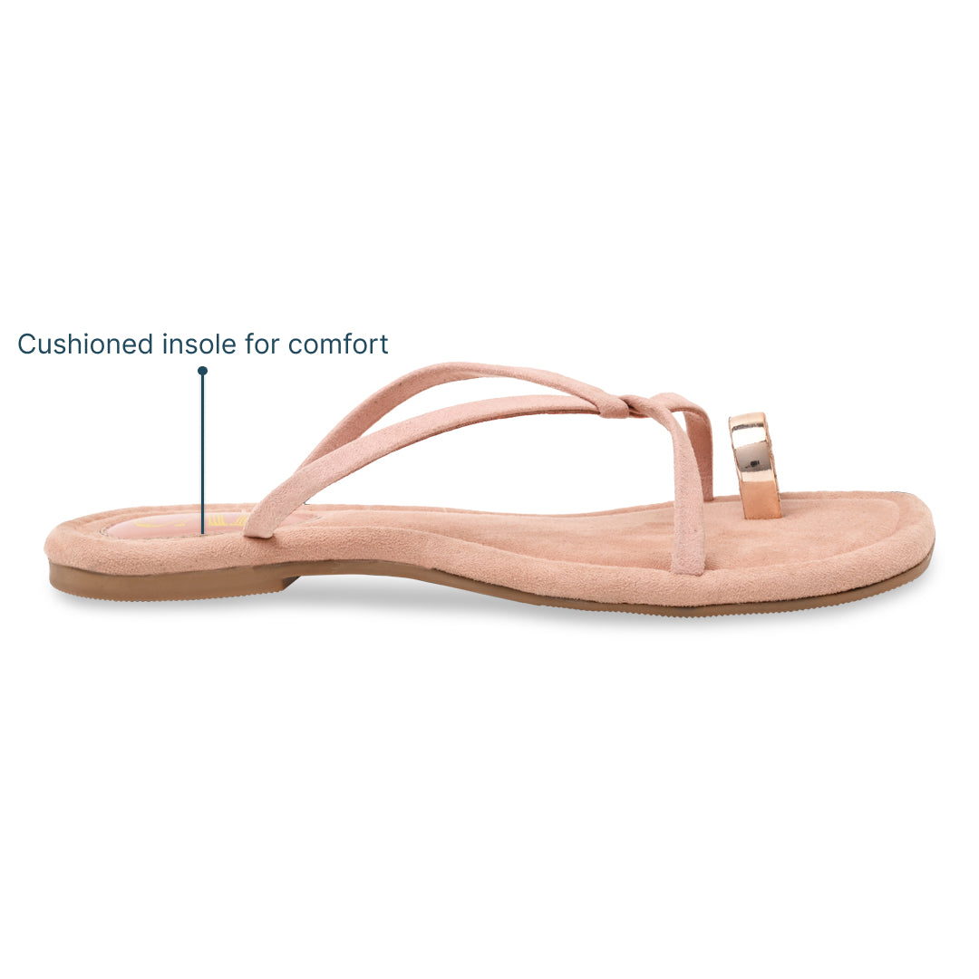 Gold Toe Ring Pink Flat