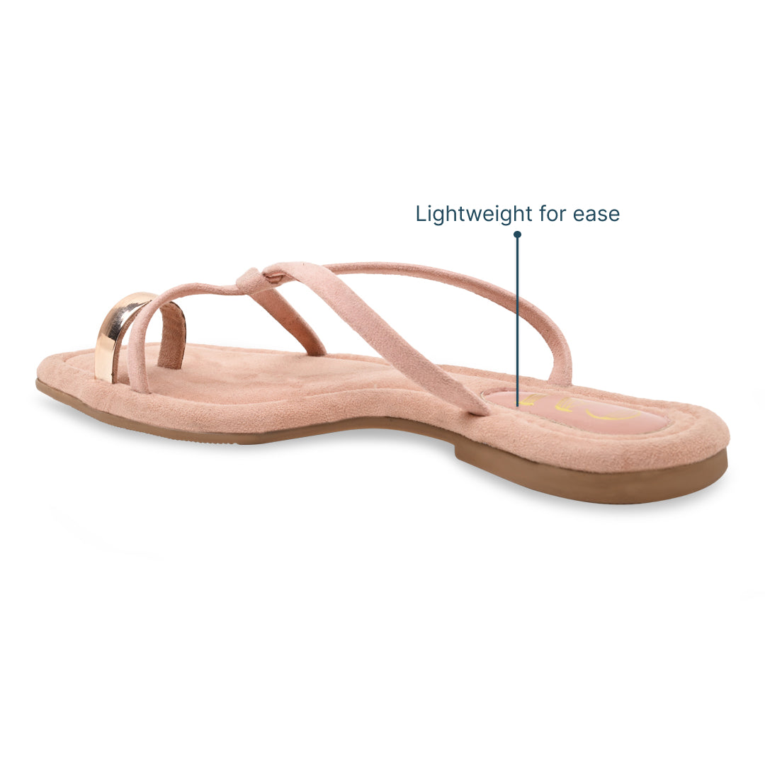Gold Toe Ring Pink Flat